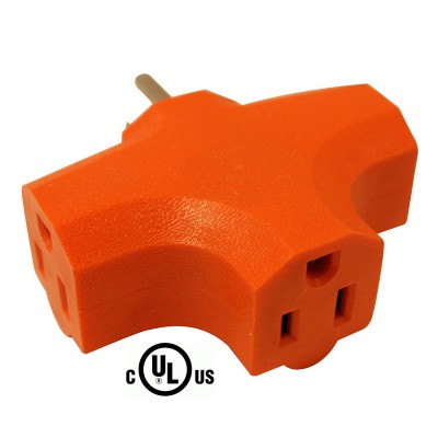 3 Way Outlet Wall Plug Adapter 3 Prong T Shaped Wall Tap